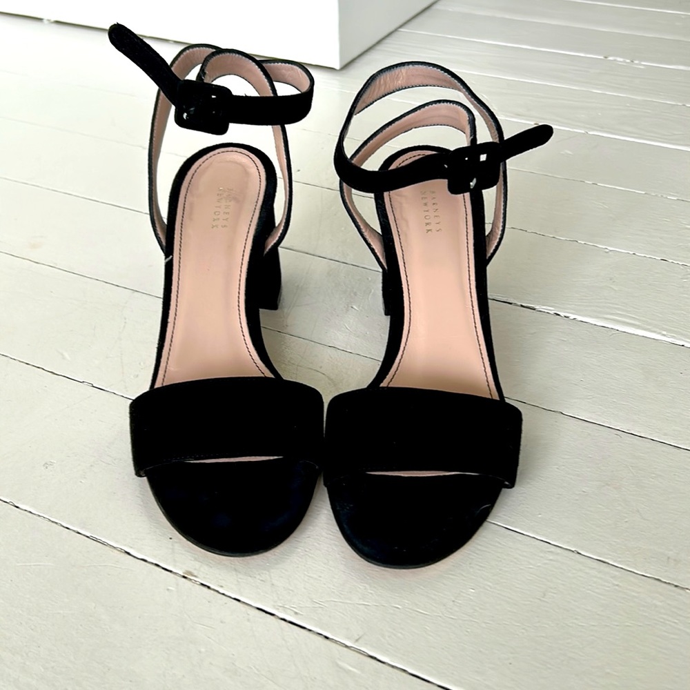 Barney’s New York black suede strapy sandals